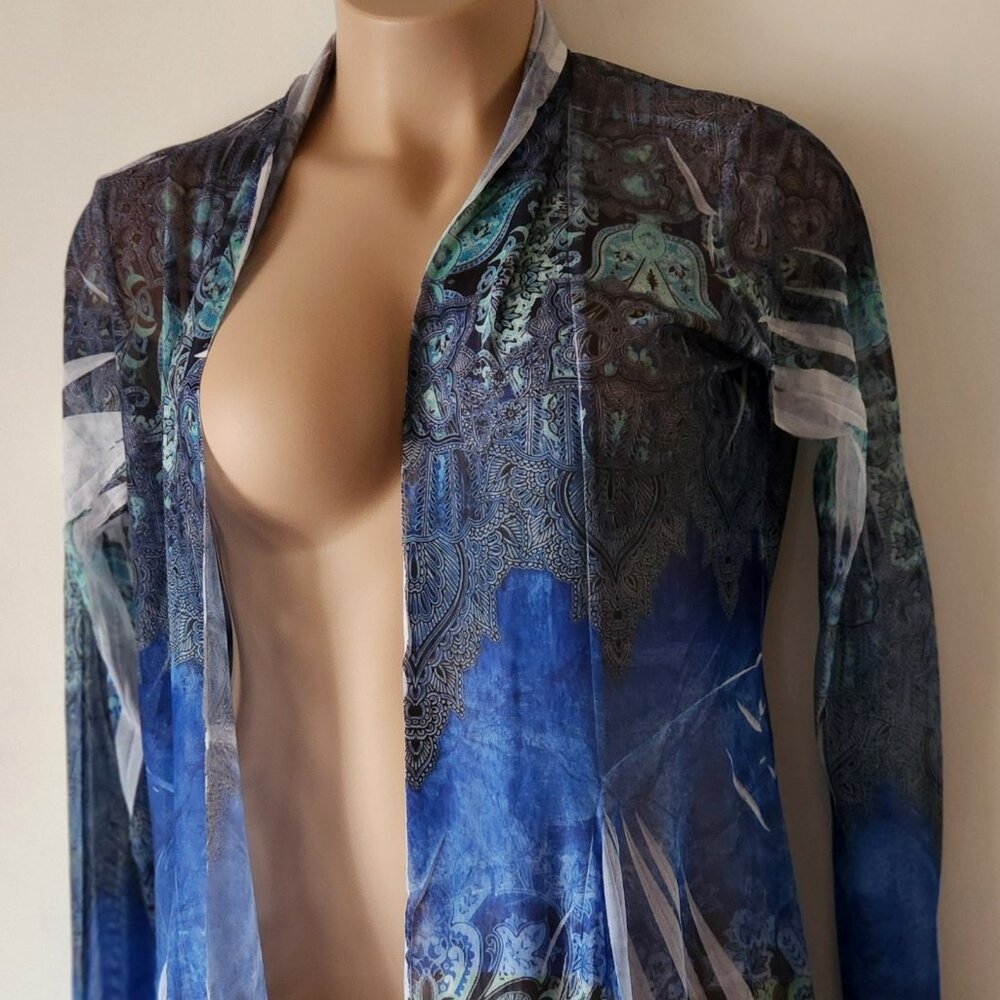 The Pyramid Collection jacket sz 3X ? paisley blue green mesh good condition